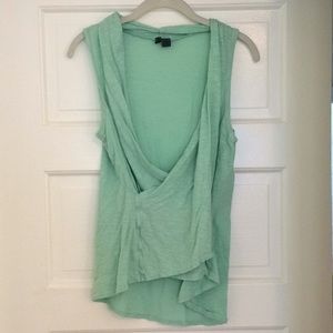Anthro mint wrap top